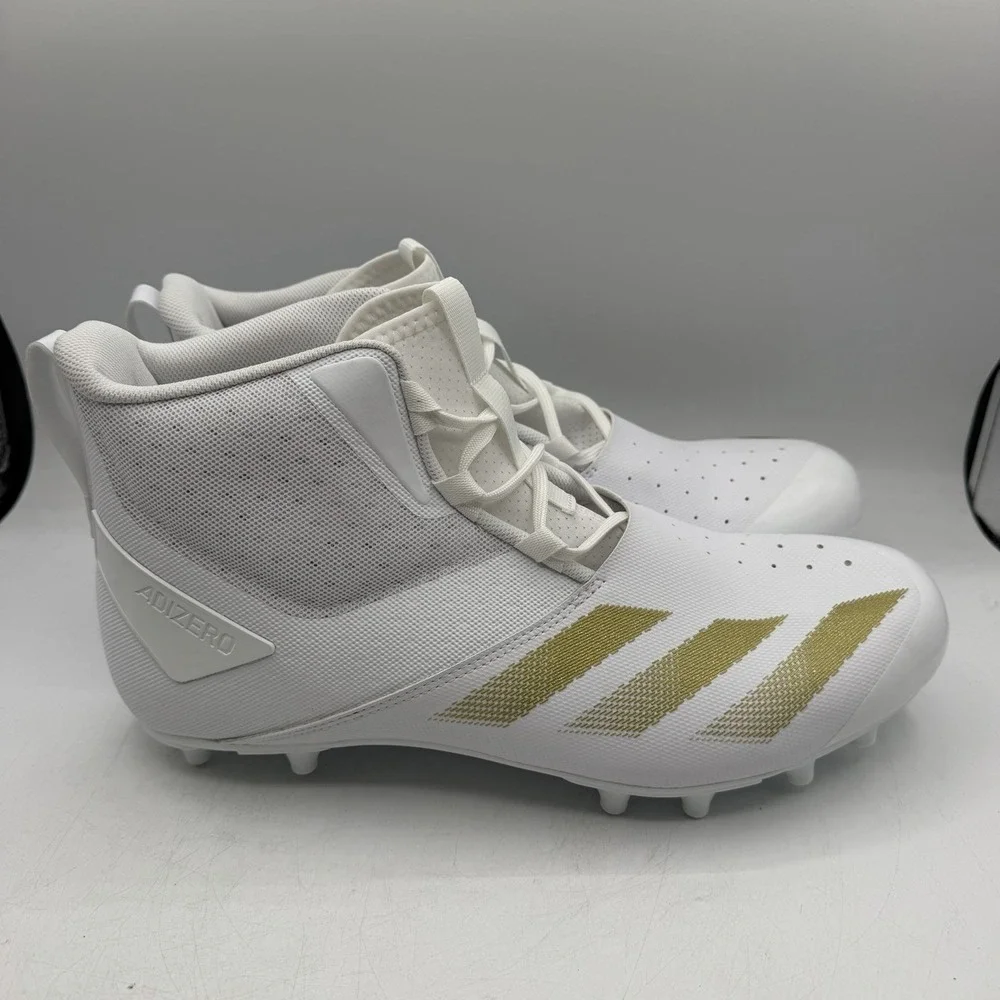 Adidas Adizero Chaos Football Cleats Mens Sz 14 White Gold Lineman Shoes IH0557